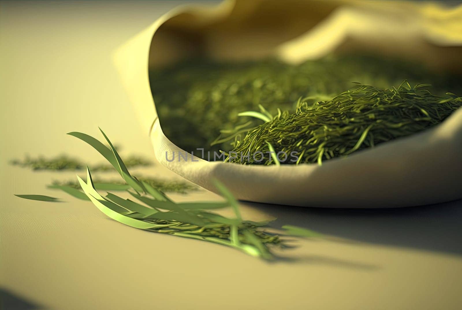Seaweed on marine landscape. Wet grass on the coast with ocean or sea around. Generated AI