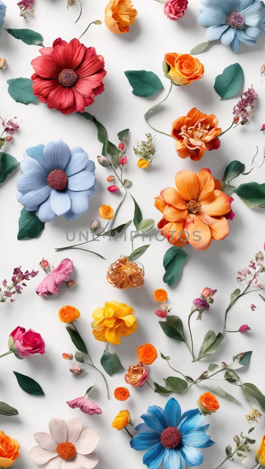 Floral print background. AI generated