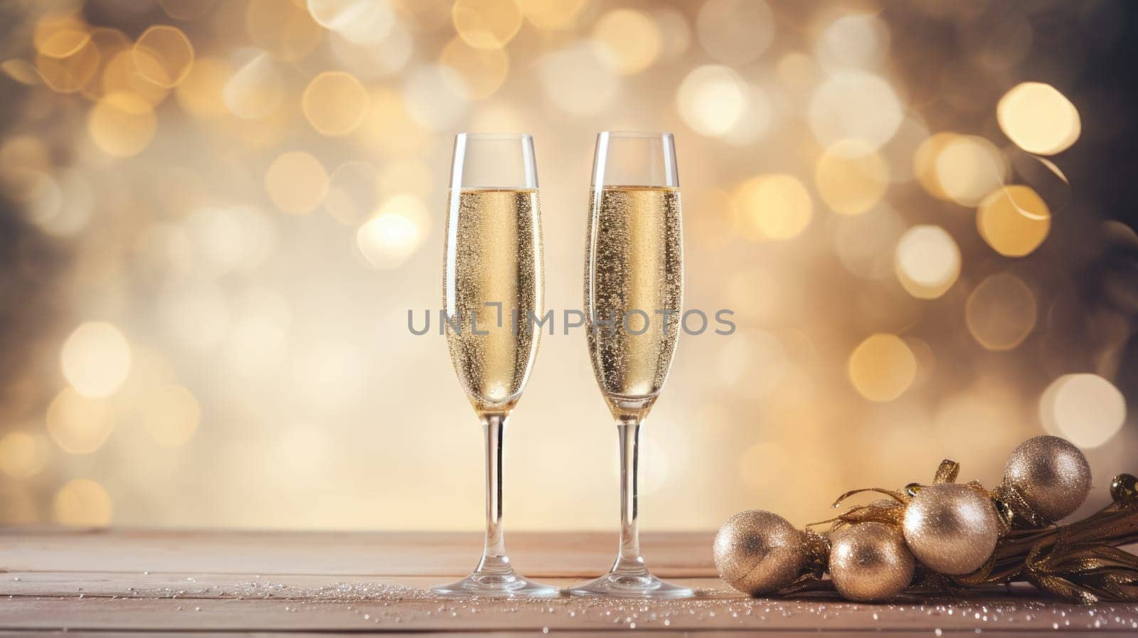 champagne glasses for celebration and party, ai