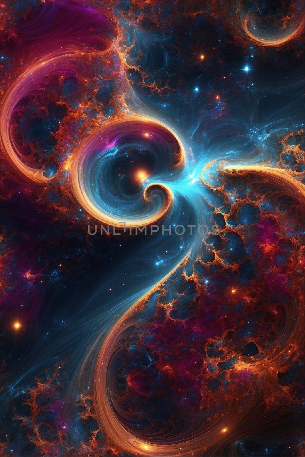 A Colorful Space Filled With Numerous Stars. Generative AI. by artofphoto