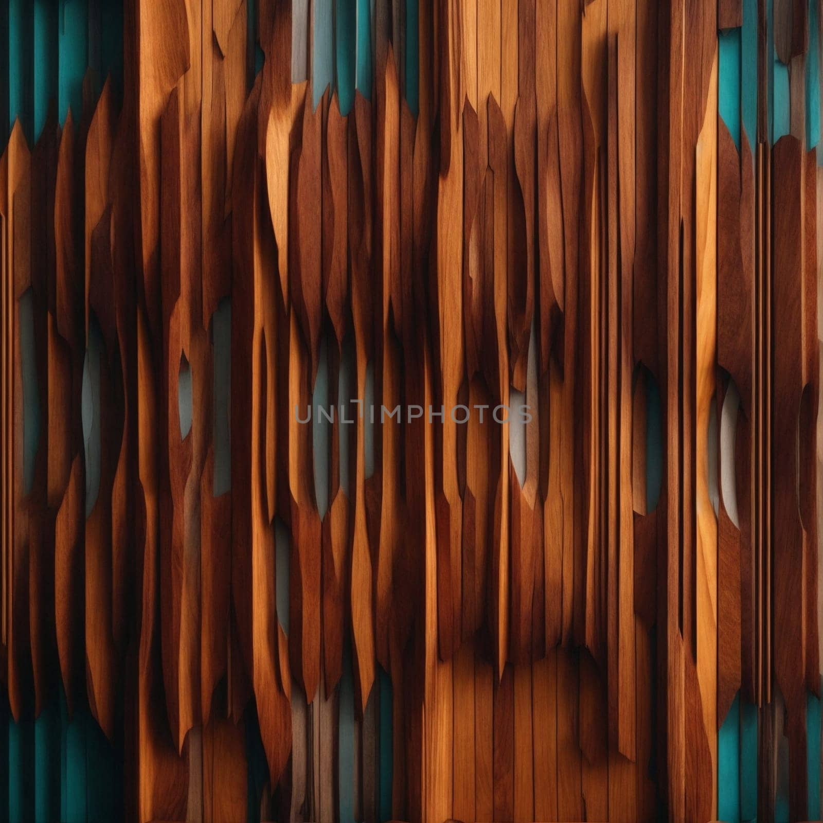 Close Up of Wooden Wall. Generative AI. by artofphoto