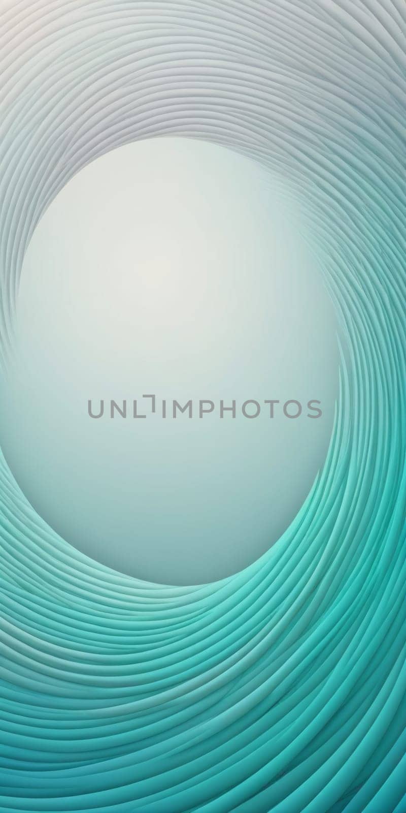 A gradient wallpaper with Toroidal shapes using aqua and lightgray colors. Generative AI.