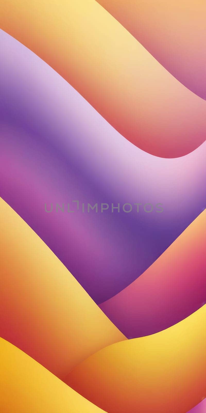 A gradient wallpaper with Flared shapes using yellow and lavender colors. Generative AI.
