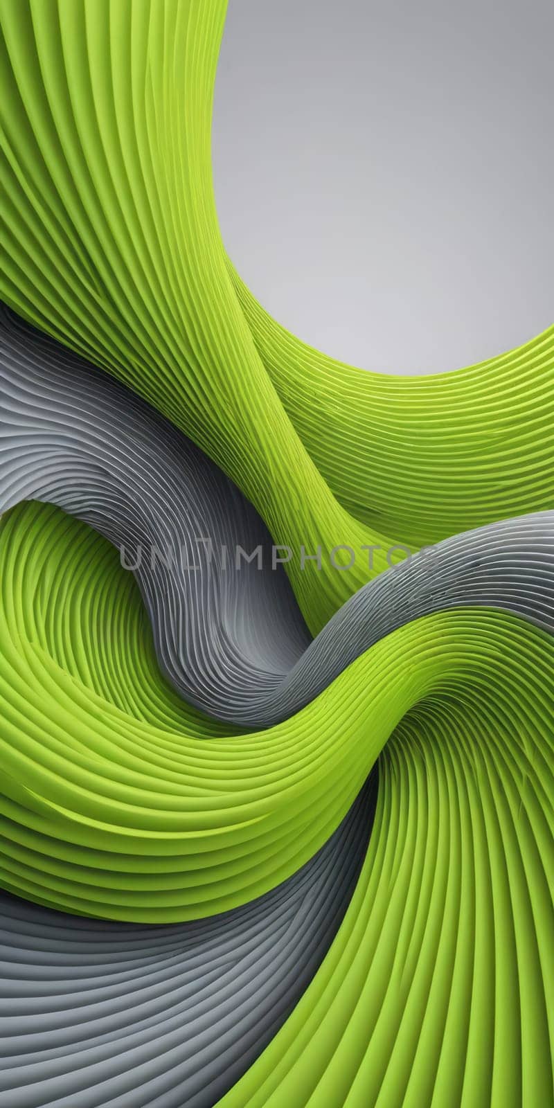 Coiled Shapes in Lime and Gray by nkotlyar