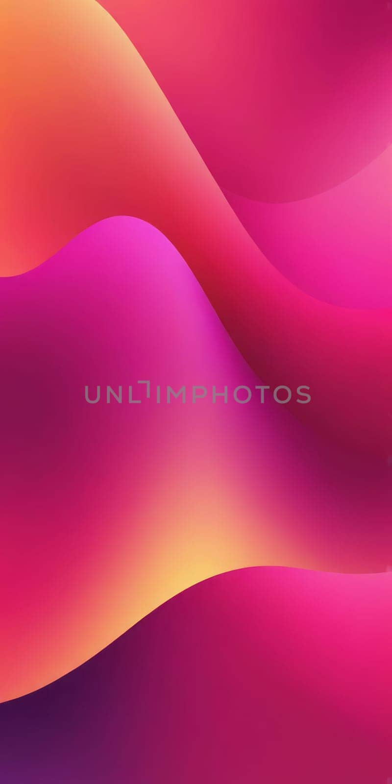A gradient wallpaper with Distorted shapes using fuchsia and peru colors. Generative AI.
