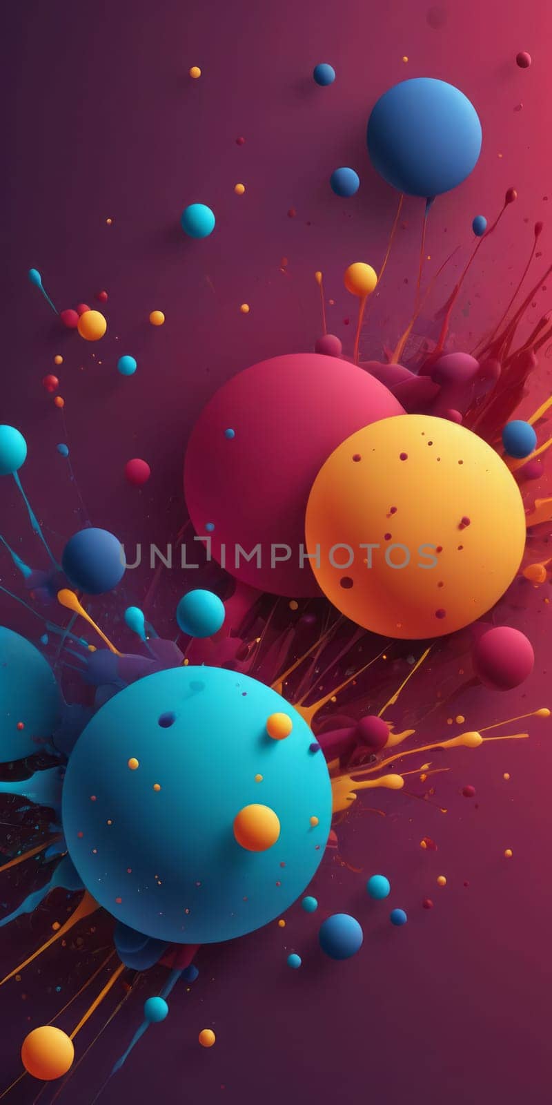 Splattered Shapes in Maroon and Blue by nkotlyar