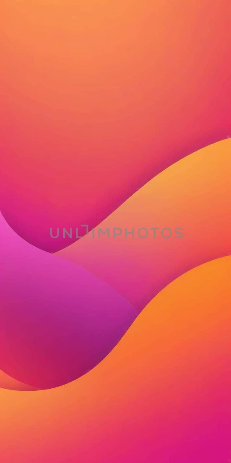 A gradient wallpaper with Patched shapes using orange and pink colors. Generative AI.