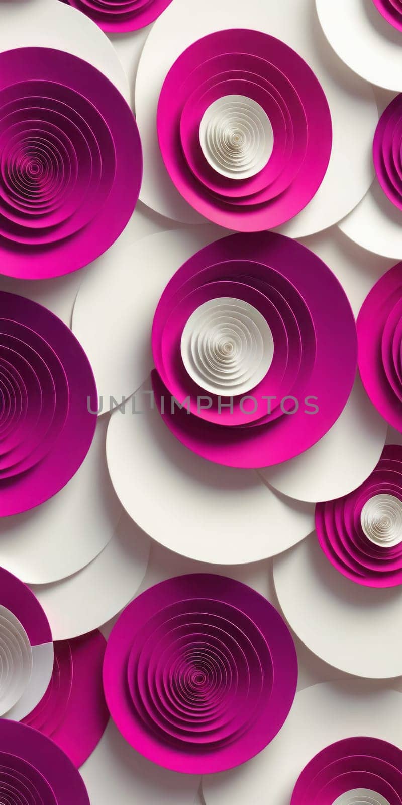 A gradient wallpaper with Rosette shapes using white and darkmagenta colors. Generative AI.