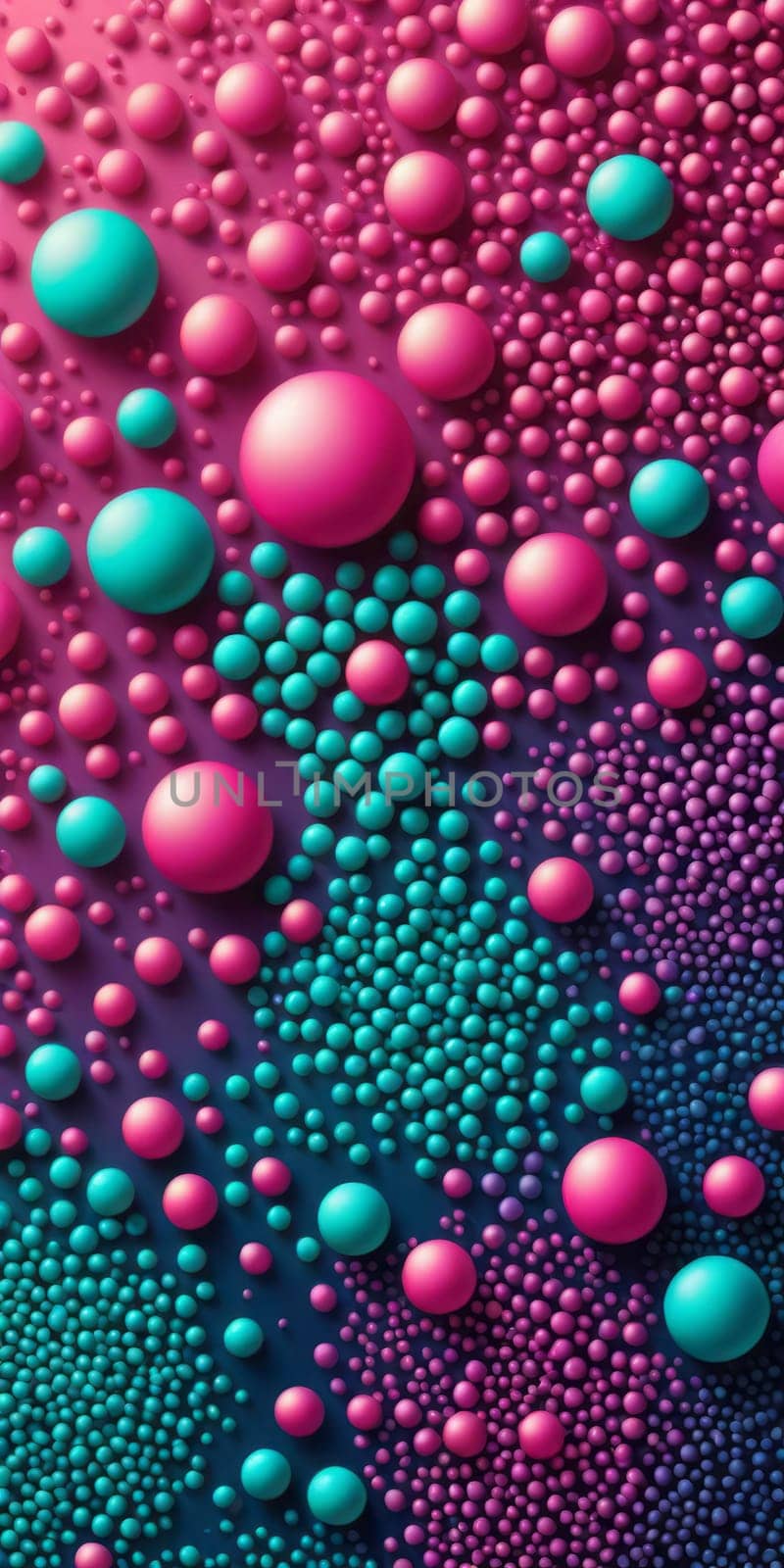 A gradient wallpaper with Beaded shapes using fuchsia and paleturquoise colors. Generative AI.