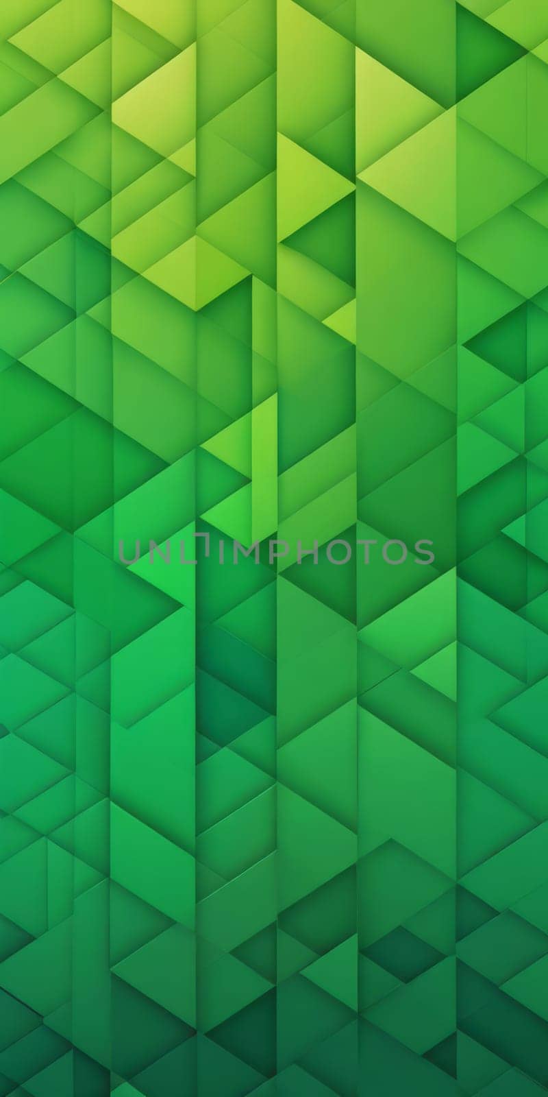A gradient wallpaper with Tessellated shapes using green and forestgreen colors. Generative AI.