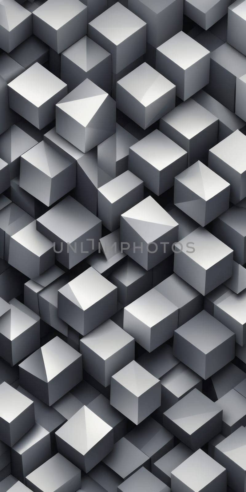 A gradient wallpaper with Cubist shapes using gray and grey colors. Generative AI.