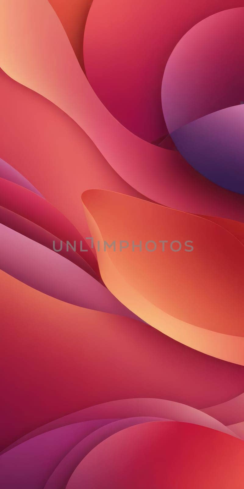 A gradient wallpaper with Organic shapes using red and plum colors. Generative AI.