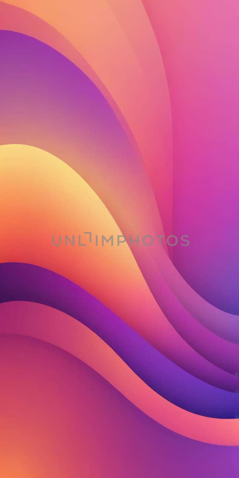 A gradient wallpaper with Arc shapes using purple and salmon colors. Generative AI.