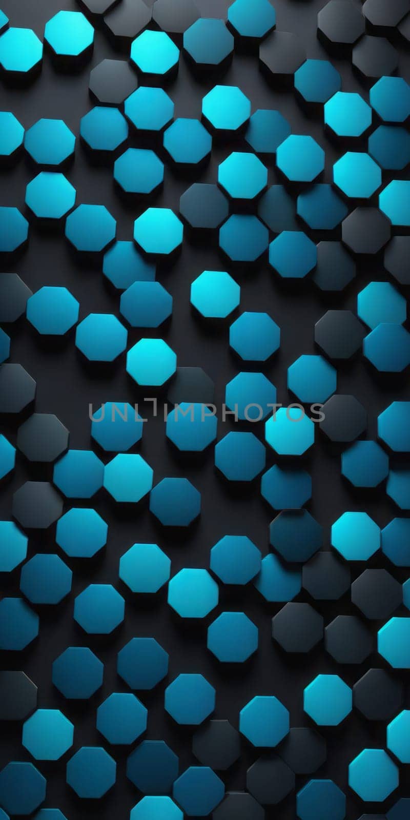 Octagonal Shapes in Black and Blue by nkotlyar
