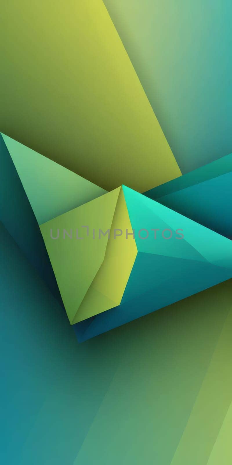Folded Shapes in Olive and Cyan by nkotlyar
