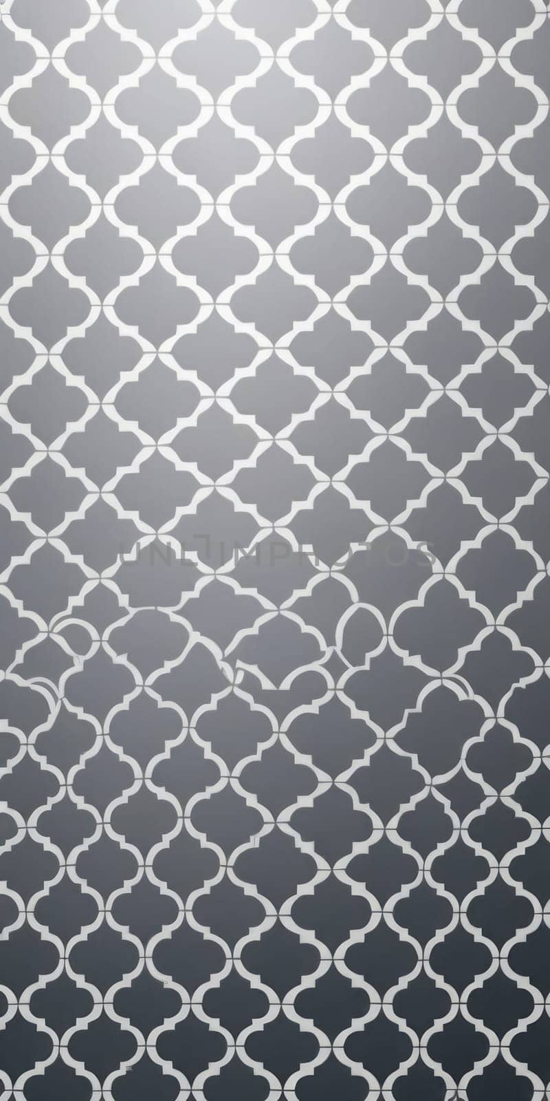 A gradient wallpaper with Quatrefoil shapes using white and slategrey colors. Generative AI.