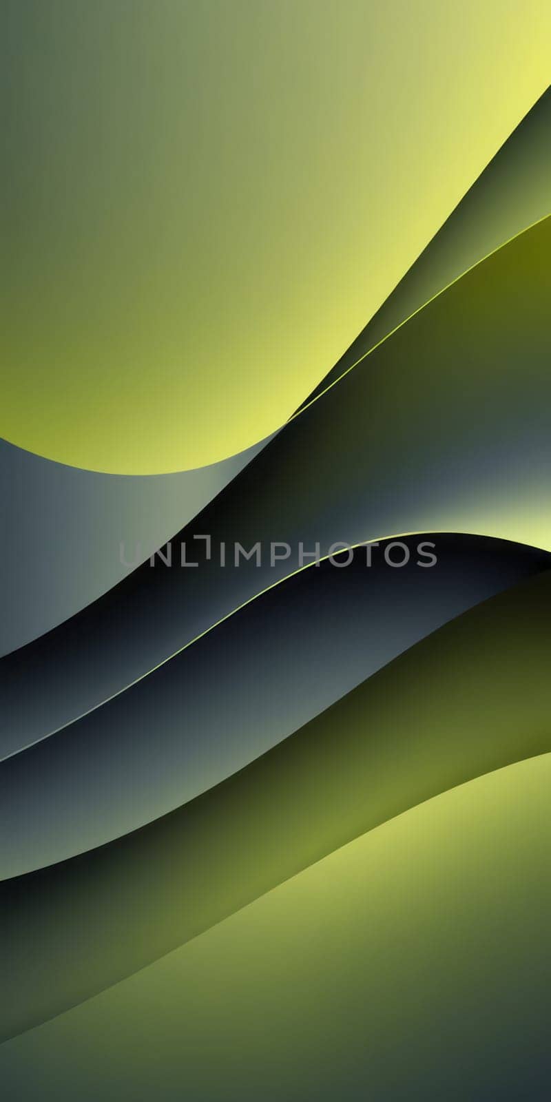 A gradient wallpaper with Flared shapes using olive and darkslategrey colors. Generative AI.