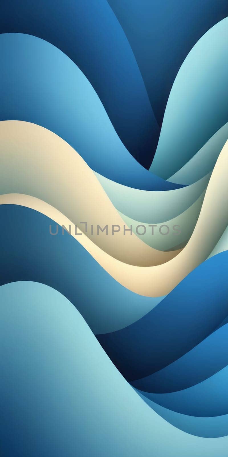 Meander Shapes in Blue and Ivory by nkotlyar