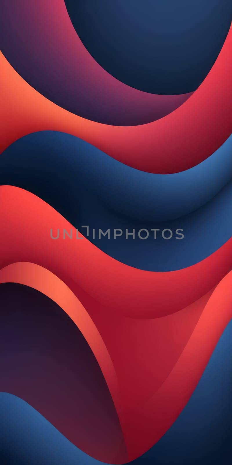 An artwork with Arc shapes using navy and red gradient colors. Generative AI.