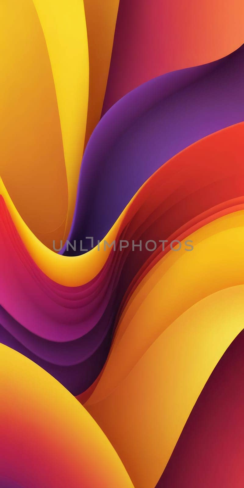 An artwork with Distorted shapes using yellow and mediumvioletred gradient colors. Generative AI.