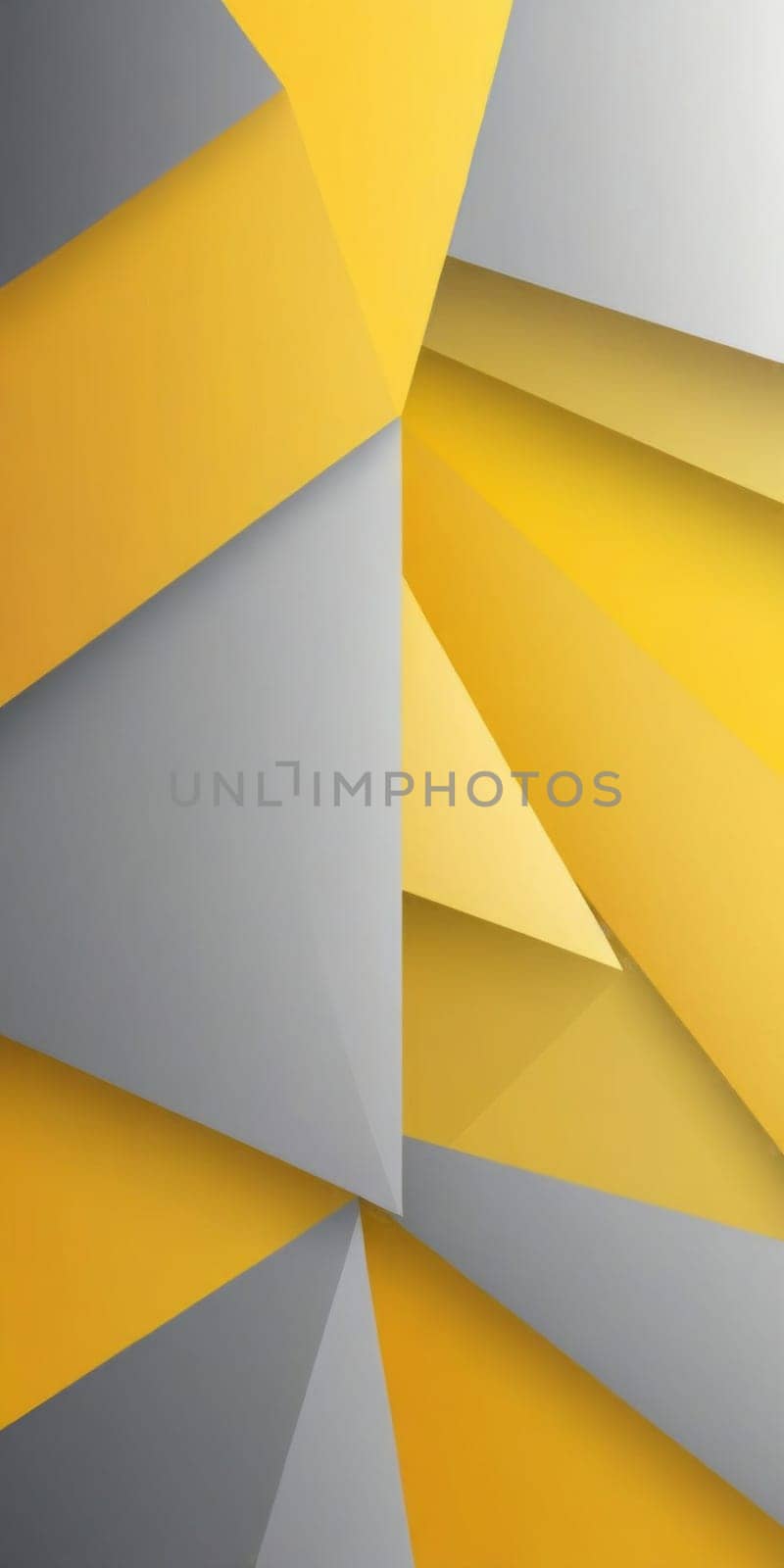 An artwork with Geometric shapes using yellow and lightgrey gradient colors. Generative AI.