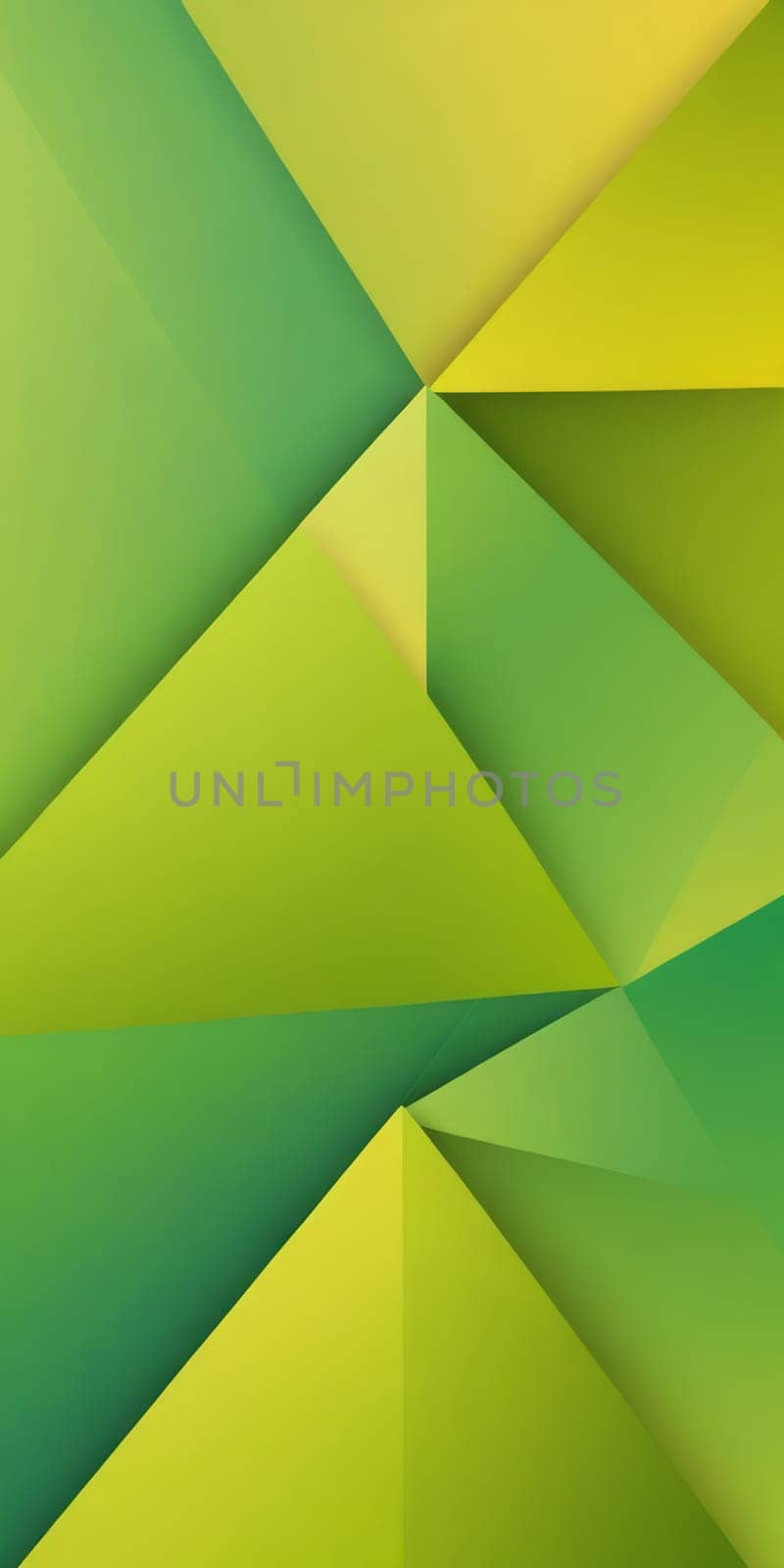 An artwork with Geometric shapes using lime and moccasin gradient colors. Generative AI.