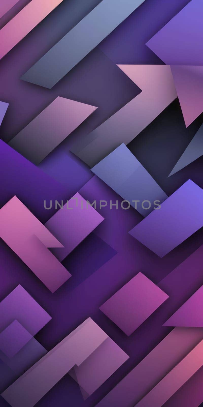 An artwork with Multilobed shapes using purple and darkslategrey gradient colors. Generative AI.