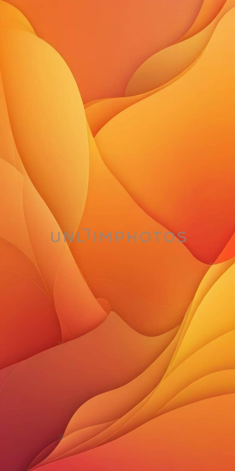 An artwork with Fractal shapes using orange and moccasin gradient colors. Generative AI.