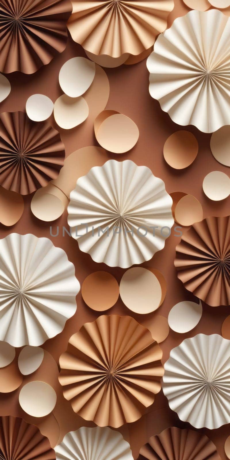 Rosette Shapes in White Brown by nkotlyar