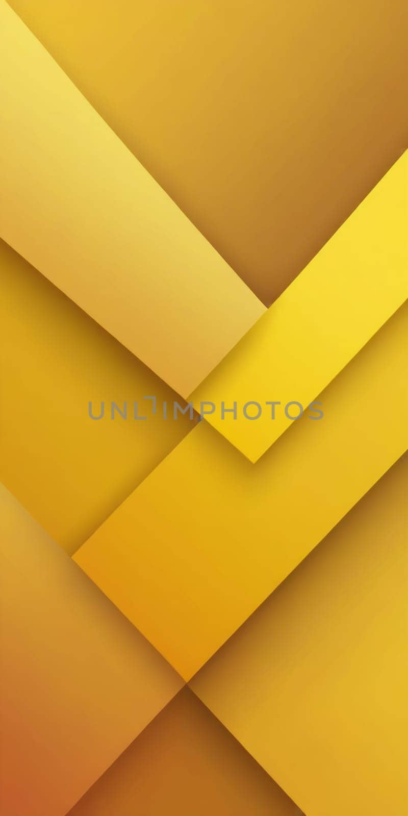 An artwork with Trapezoidal shapes using yellow and khaki gradient colors. Generative AI.