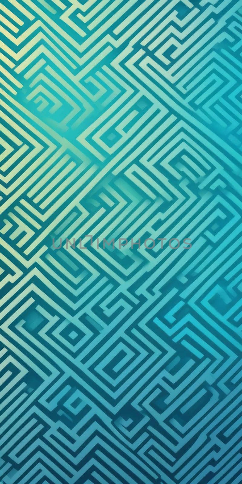 An artwork with Labyrinth shapes using aqua and lightsteelblue gradient colors. Generative AI.