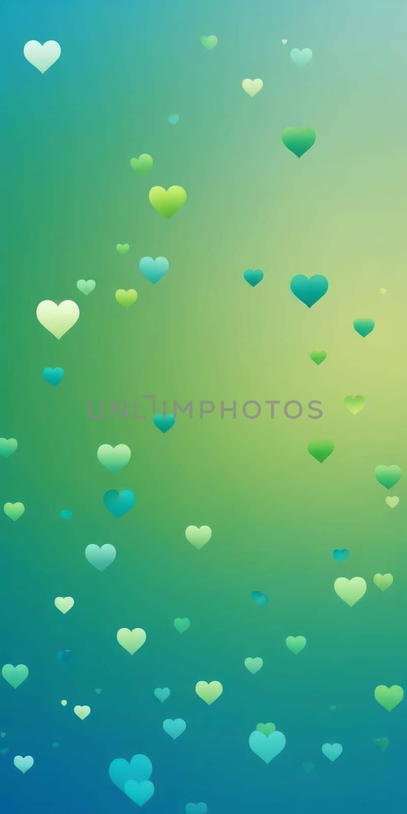 Heart Shapes in Green Lightblue by nkotlyar