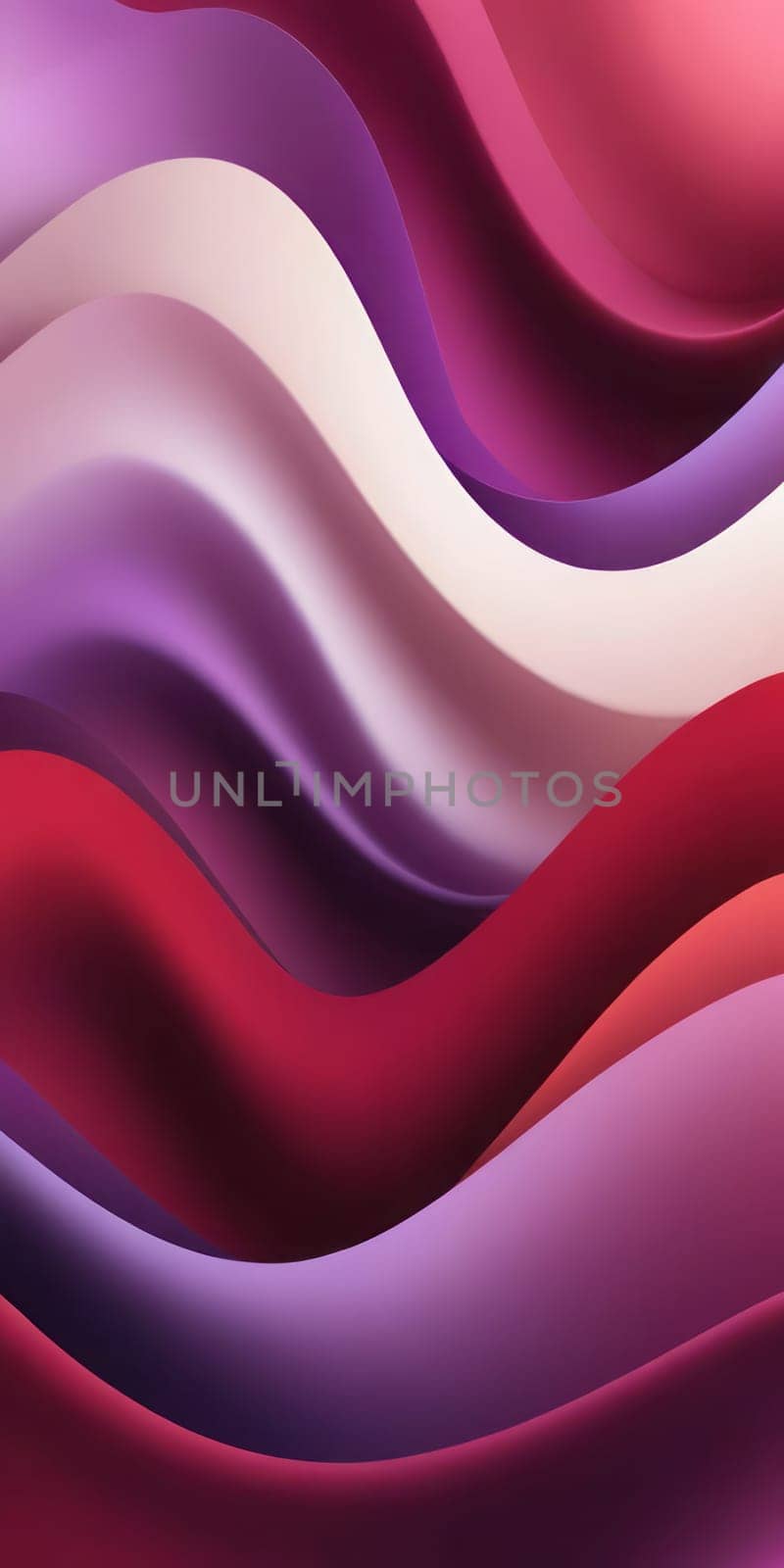 An artwork with Distorted shapes using maroon and lavender gradient colors. Generative AI.