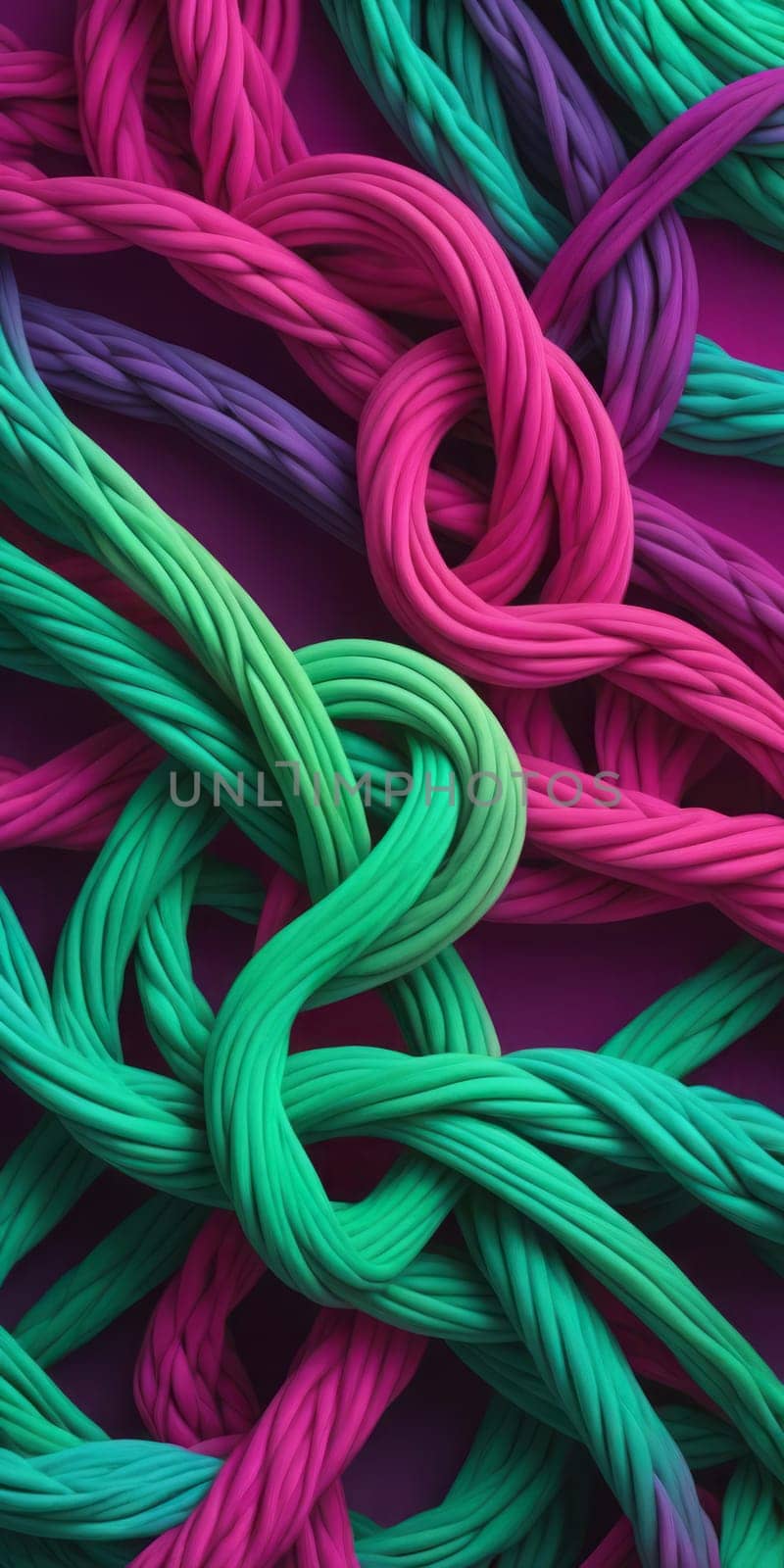 Knotted Shapes in Fuchsia Mediumseagreen by nkotlyar