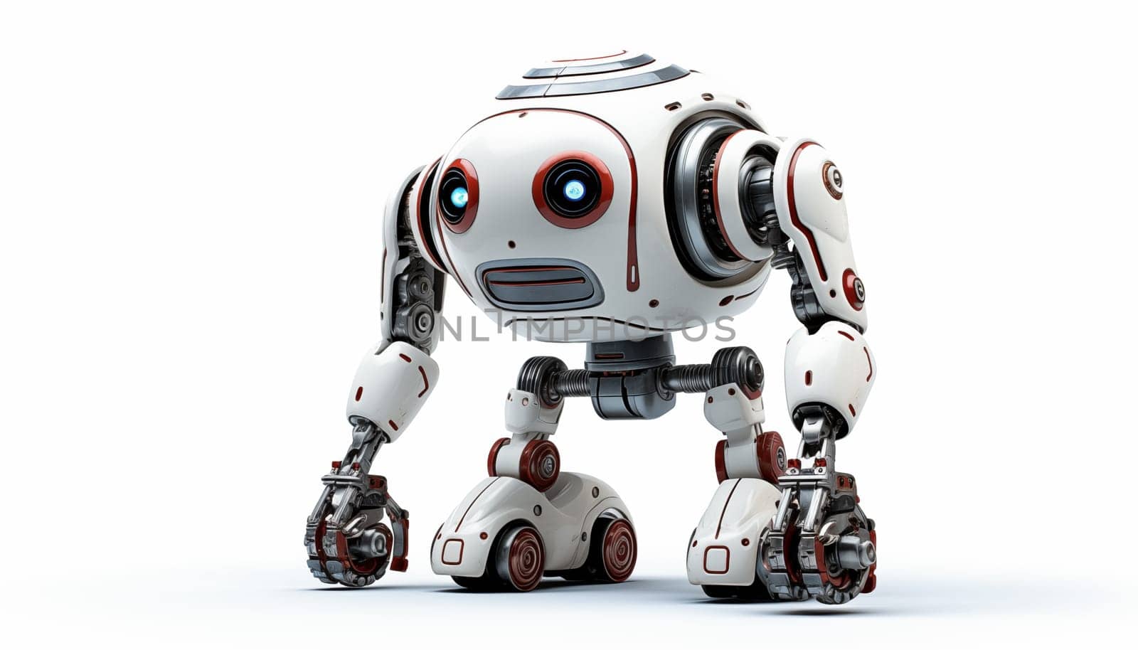 Futuristic robot on a white background by Nadtochiy