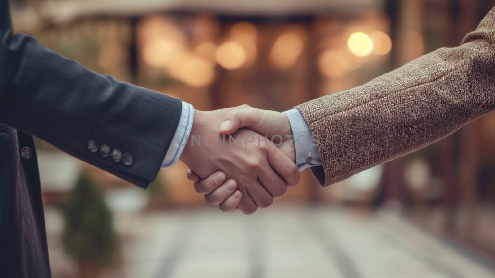 a close up of two business people shaking hands.