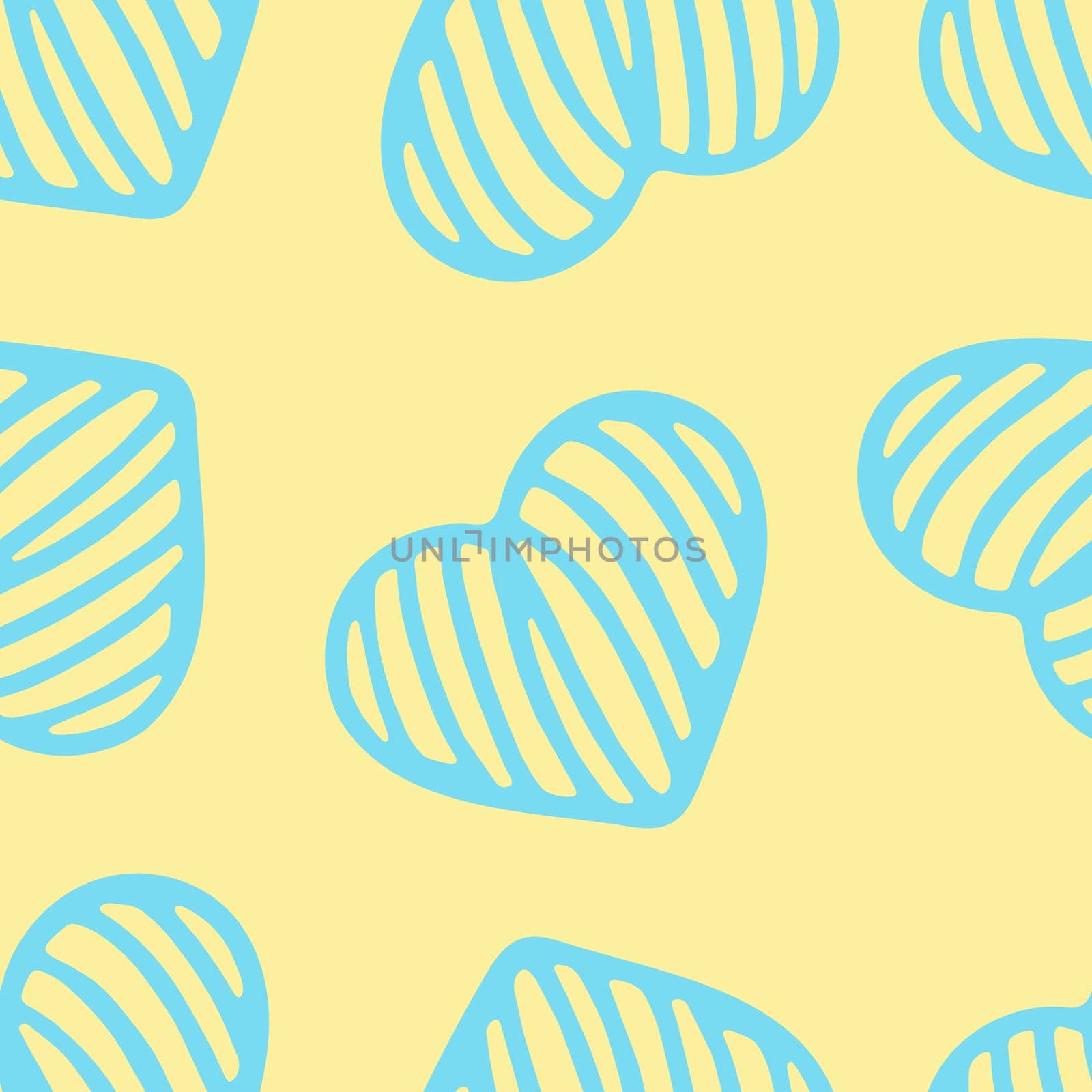 Hand Drawn Seamless Patterns with Hearts in Doodle Style. by Rina_Dozornaya