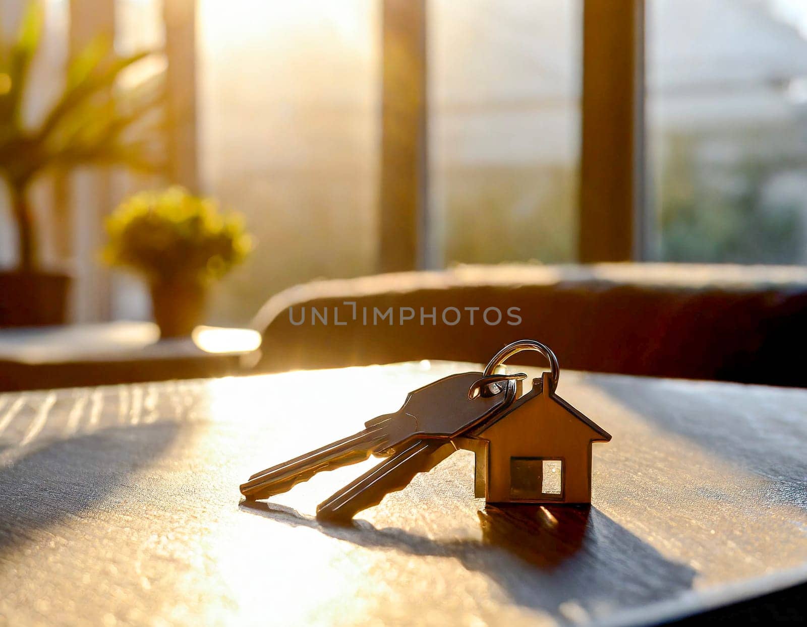 The keys to the penthouse are lying on the table, waiting for a new owner, AI generated