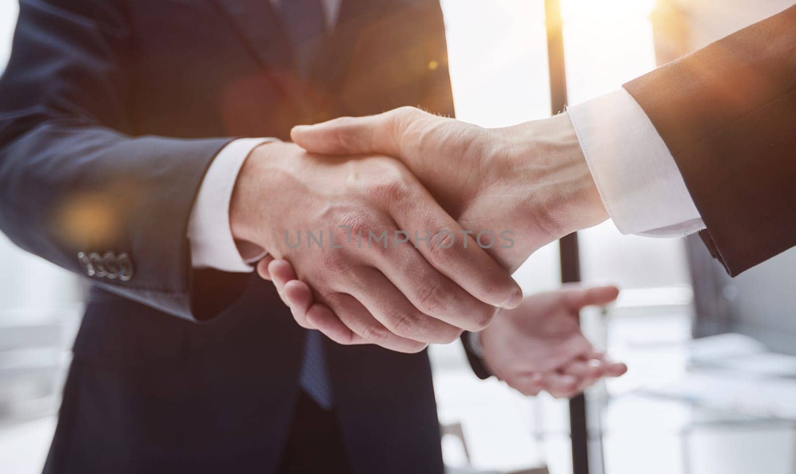 People Shaking Hands at Meeting Close Up