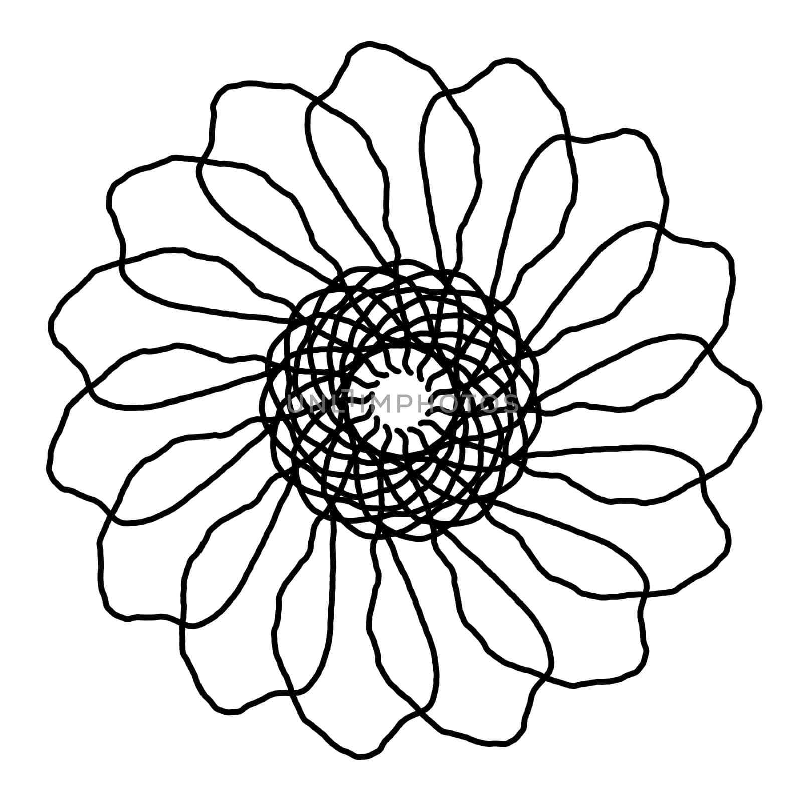 Black and White Hand Drawn Mandala for Coloring Pages, Coloring Books and Coloring Sheets. by Rina_Dozornaya