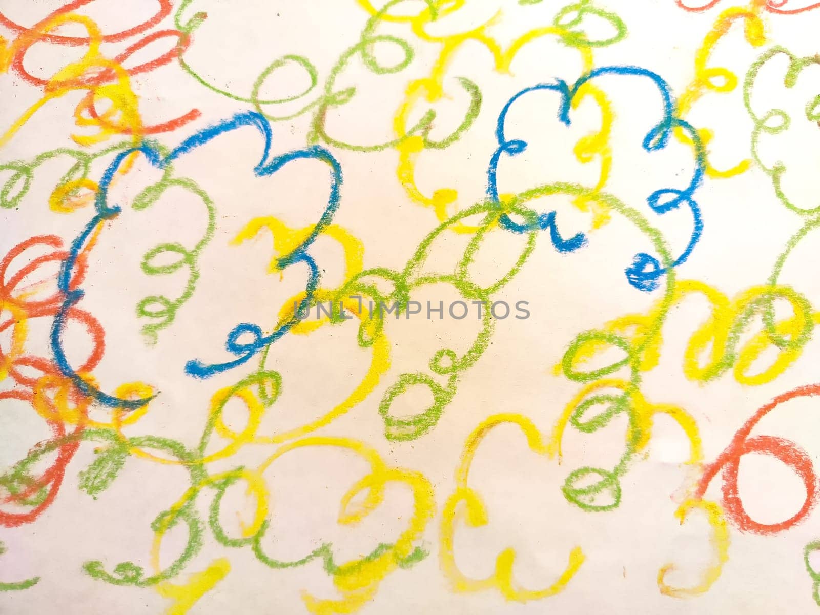 Abstract background, a finely drawn texture with multicolored clouds and smooth waves. Frame, place for text, copy space. Red, Brown, Green, Yellow