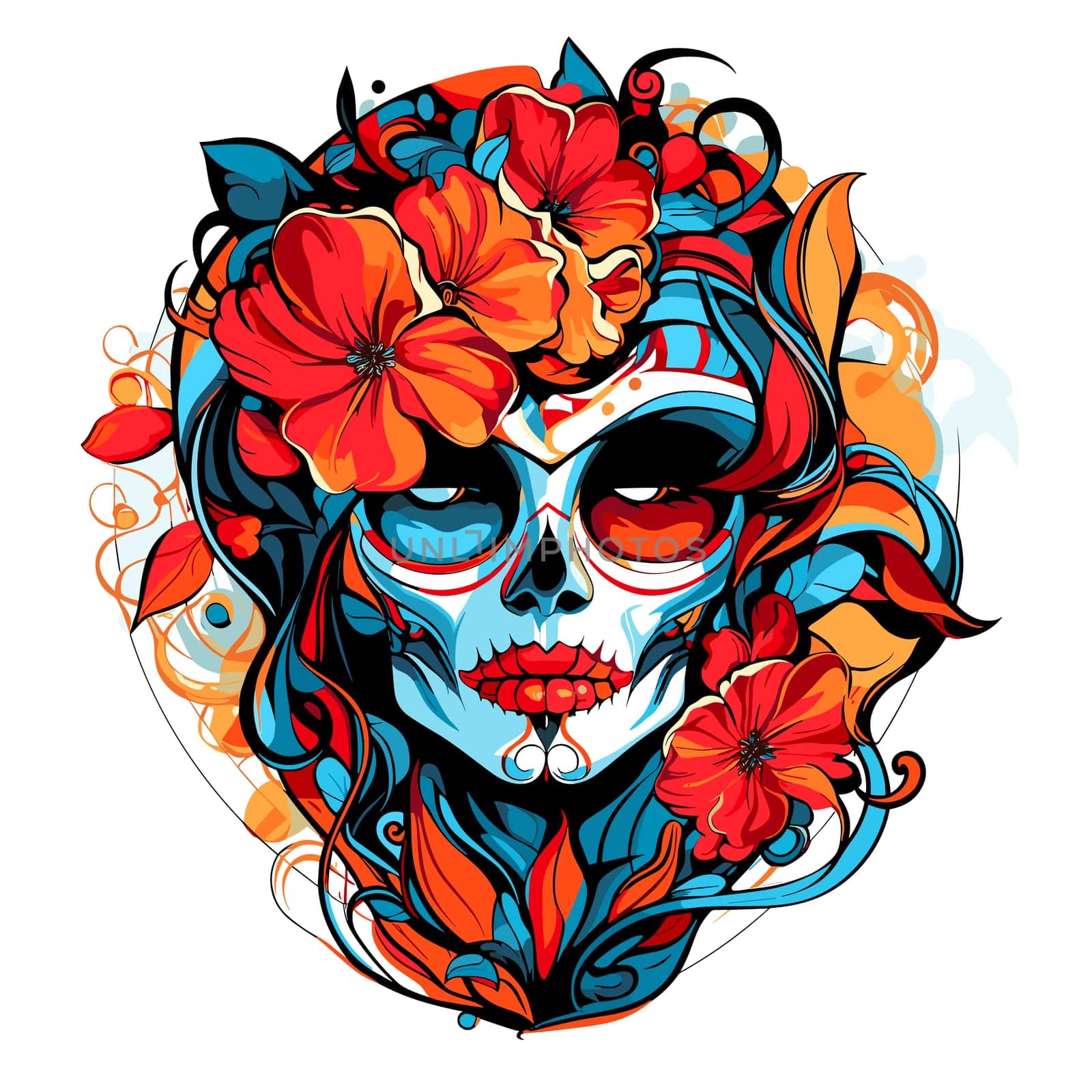 Skull in psychedelic vector pop art style.  by palinchak