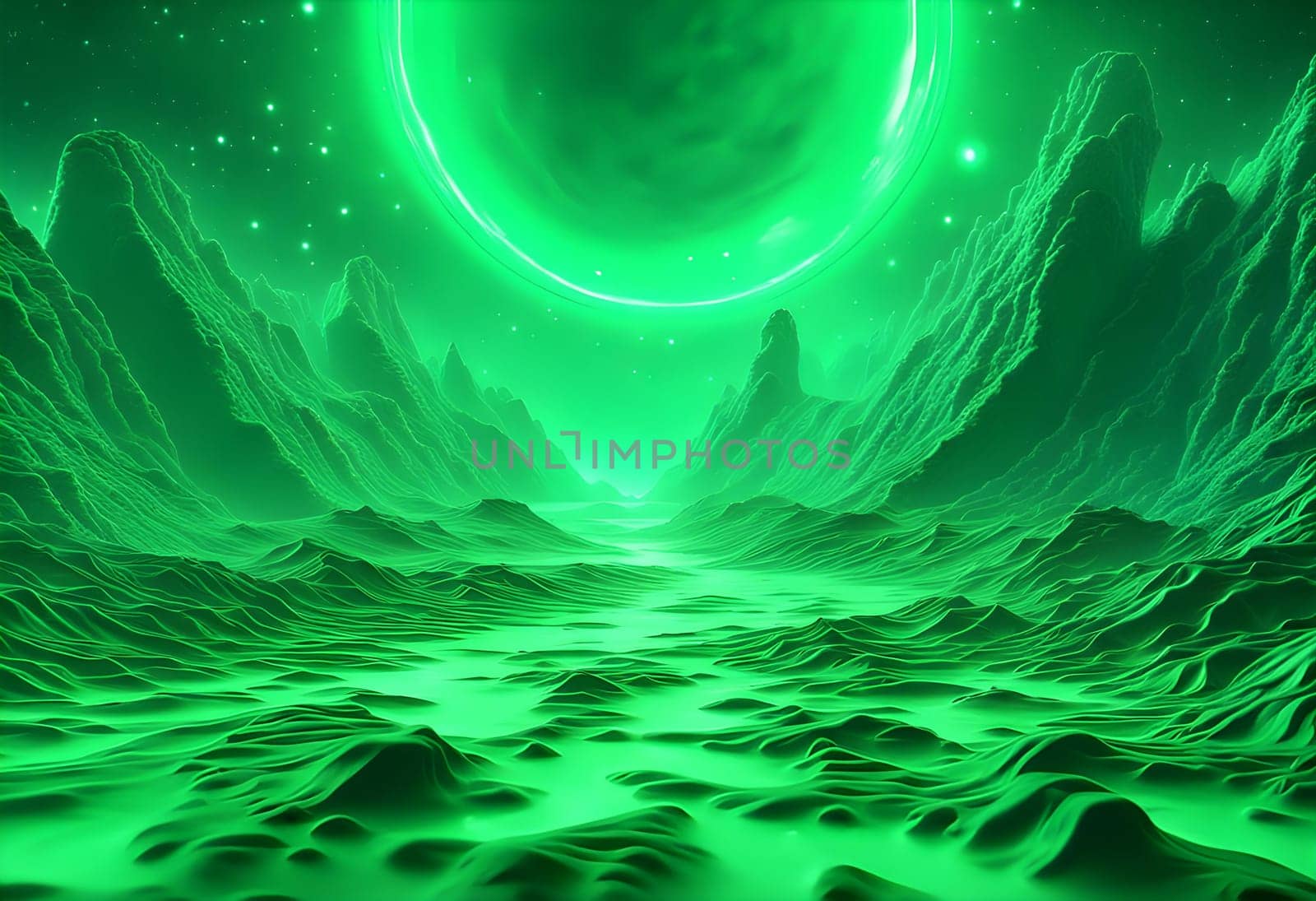 Green Cosmic Gas Background by designbyhassan