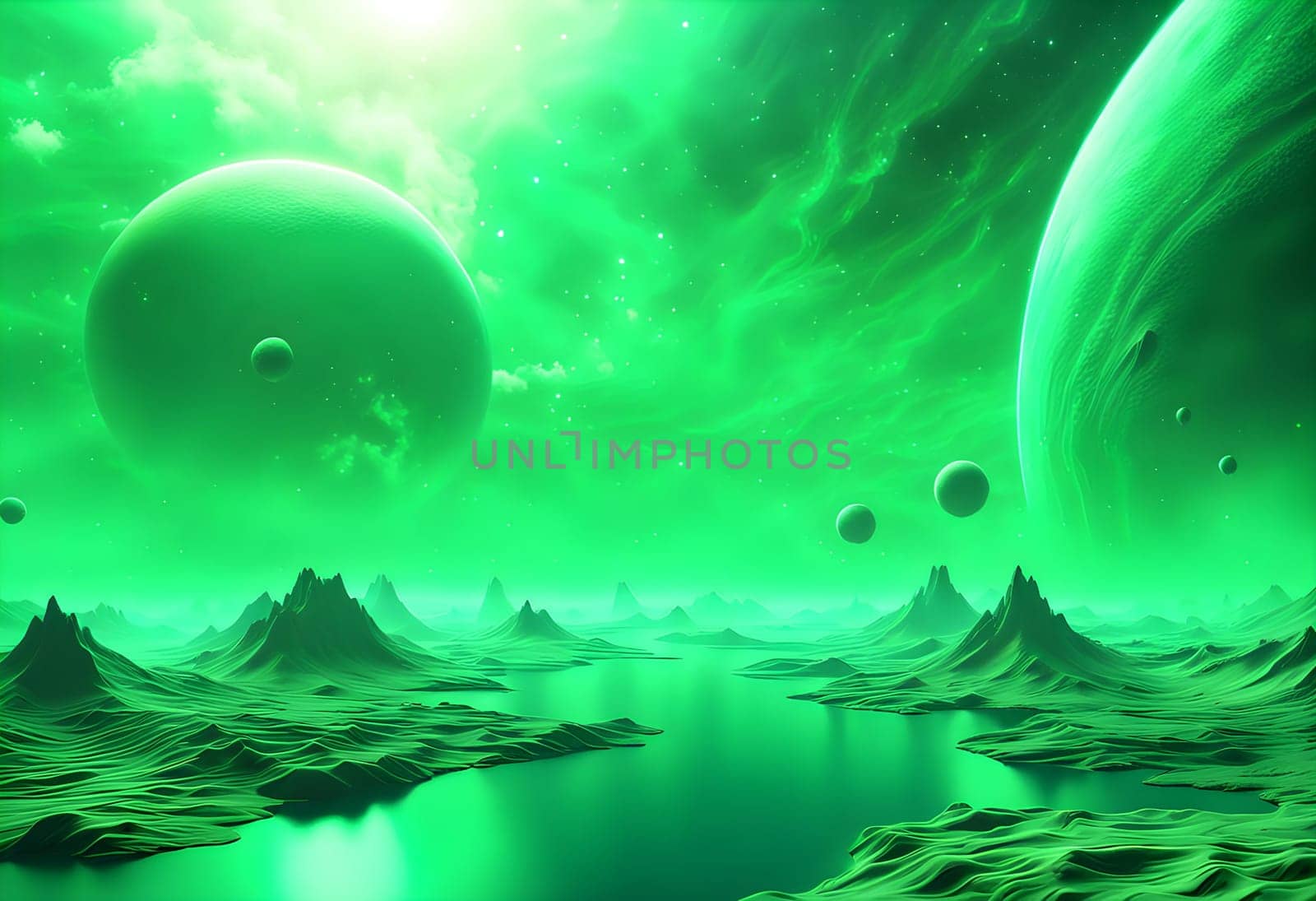 Green Cosmic Gas Background by designbyhassan