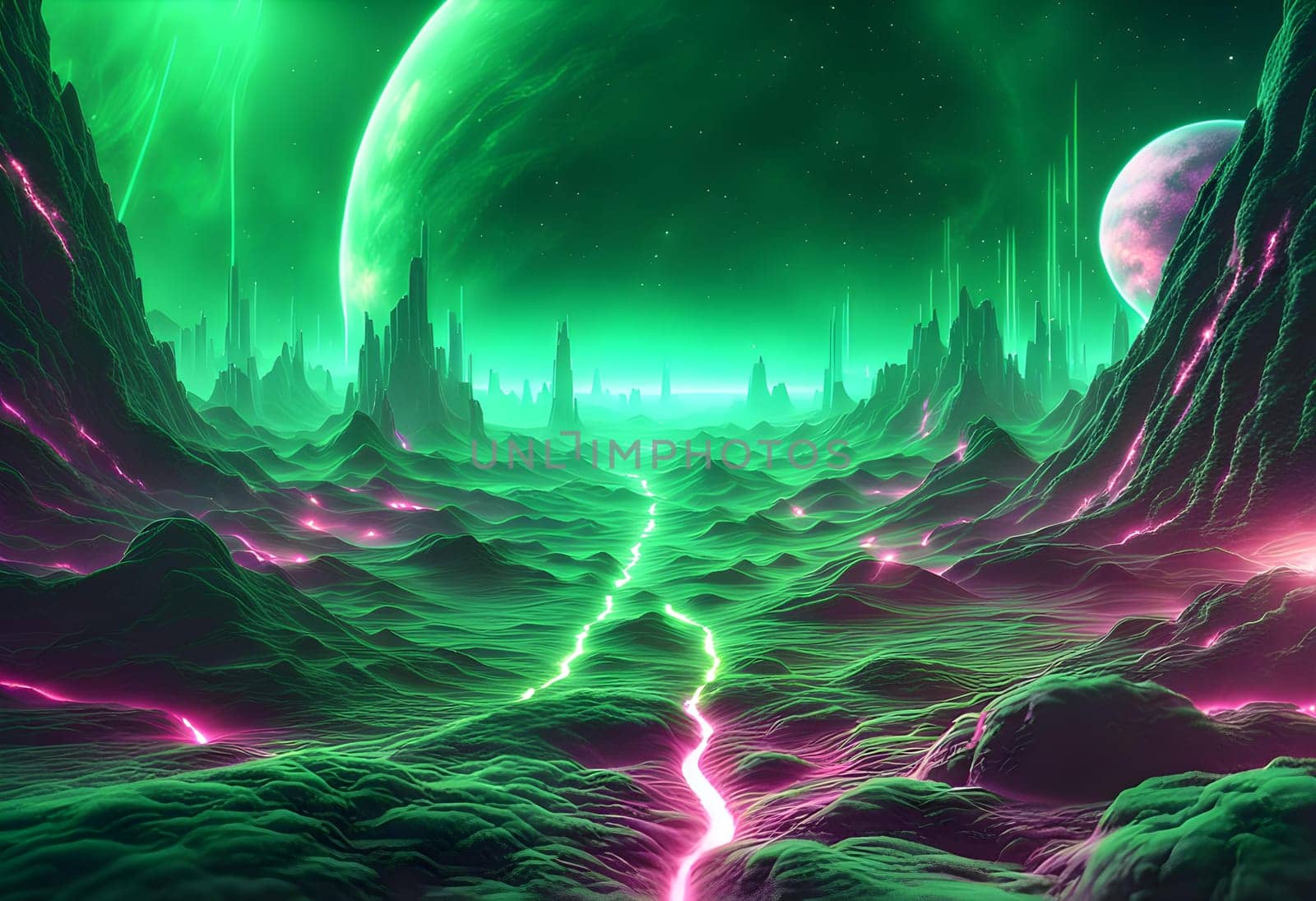 Green Cosmic Gas Background by designbyhassan