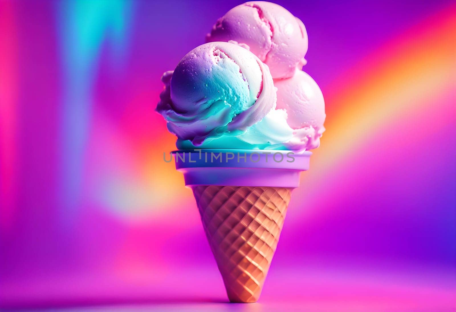 Vanilla ice cream and vibrant bold