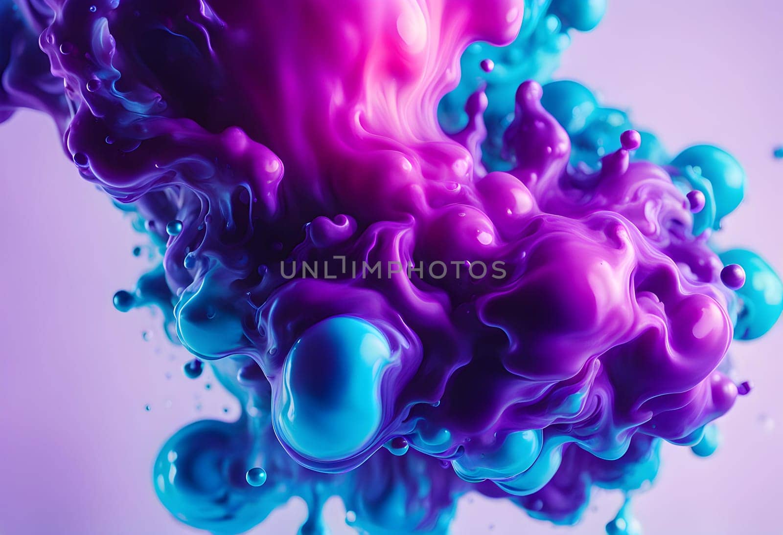 Ink water shot. Neon smoke cloud by designbyhassan