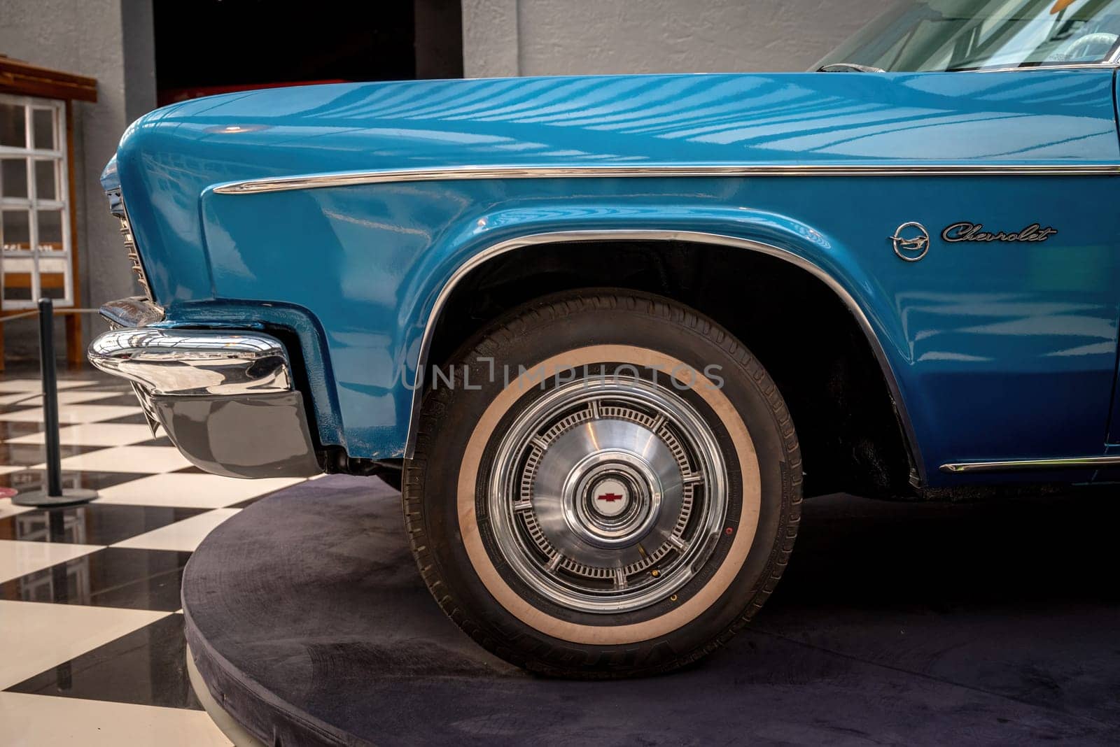 Antalya, Turkey - February 1, 2024: 1966 Chevrolet Impala on display at Antalya Automobile Museum by Sonat