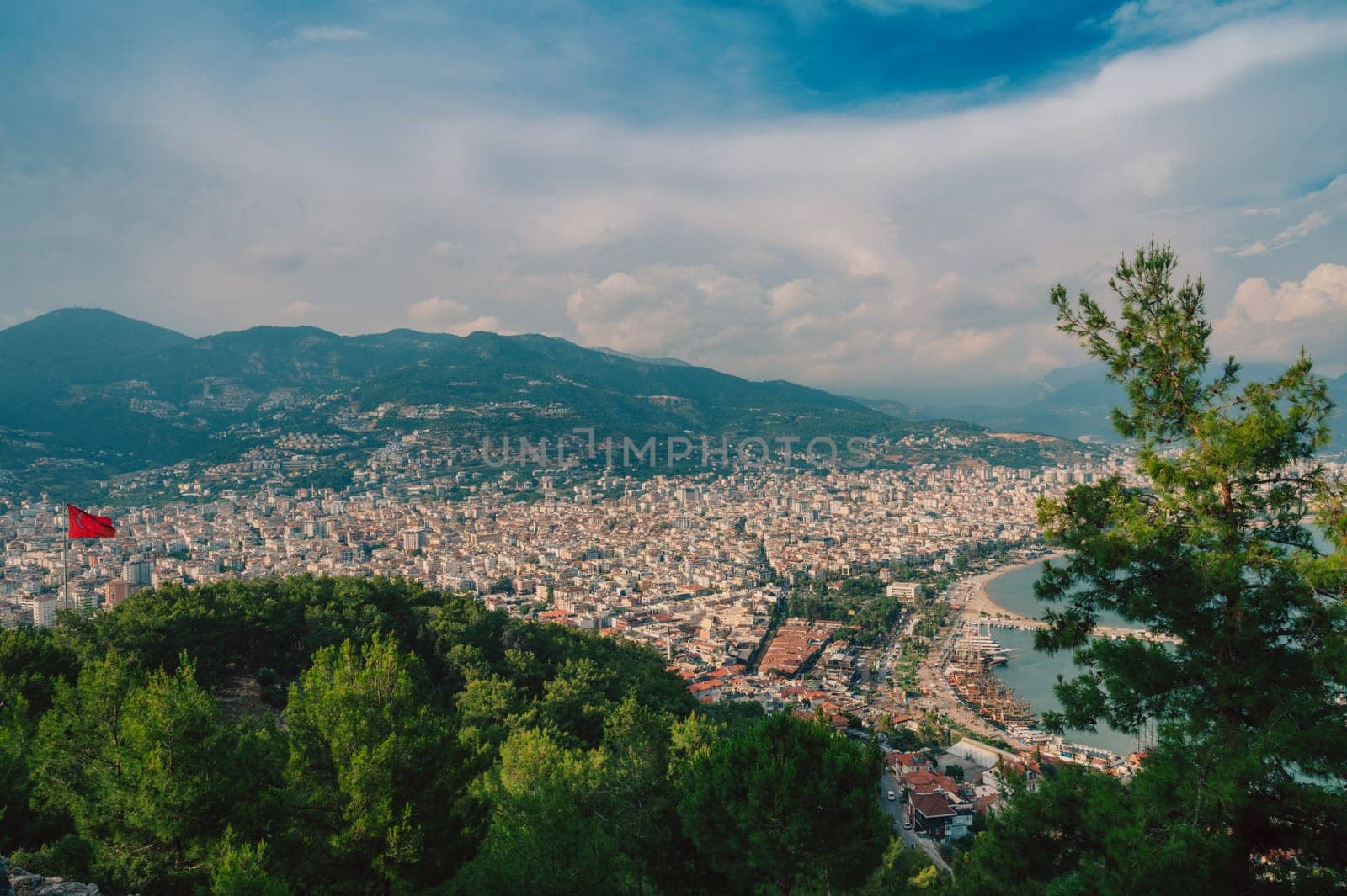 Alanya city, Turkey, view from red tower by rusak
