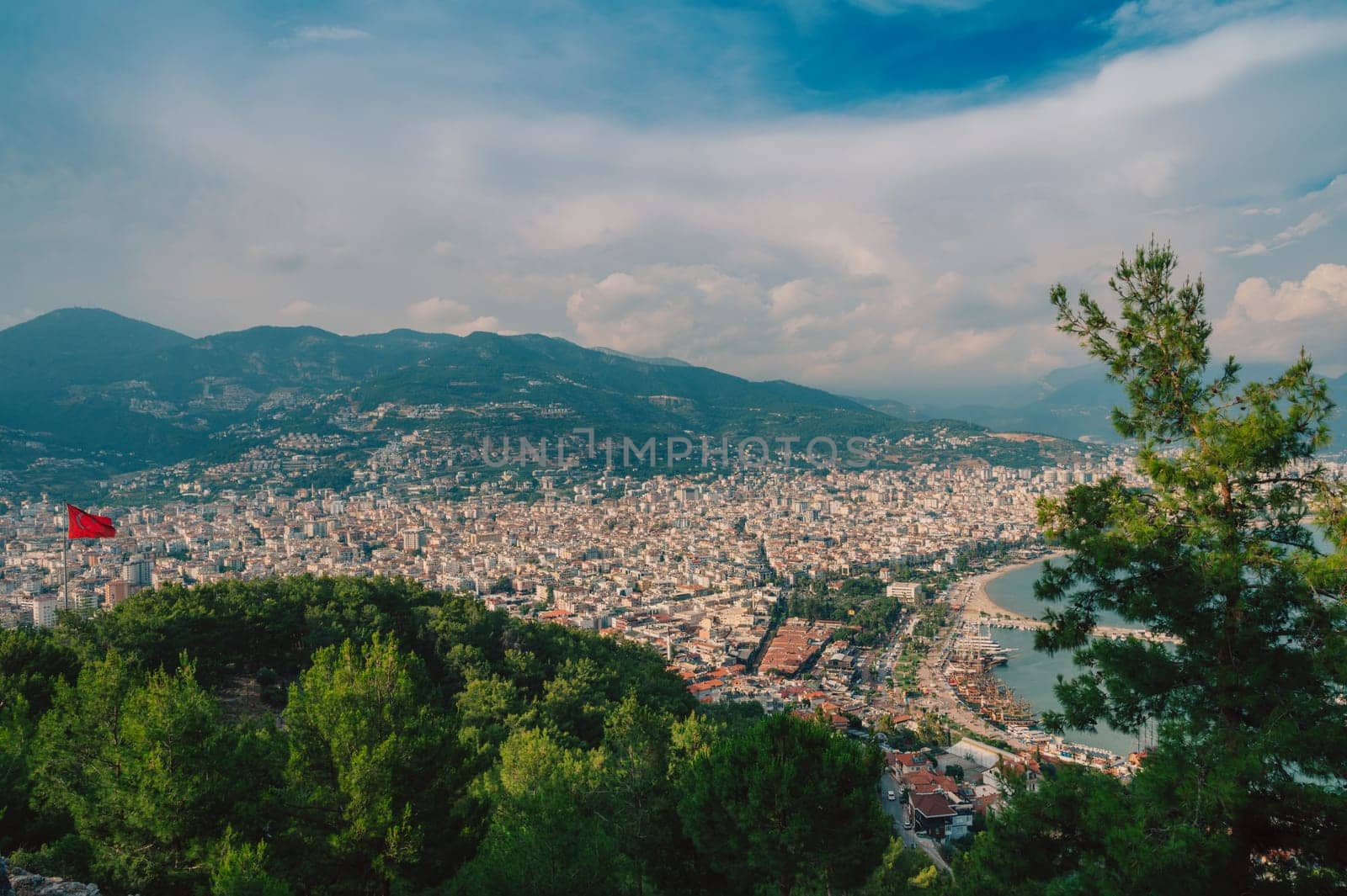 Alanya city, Turkey, view from red tower (kizil kule)